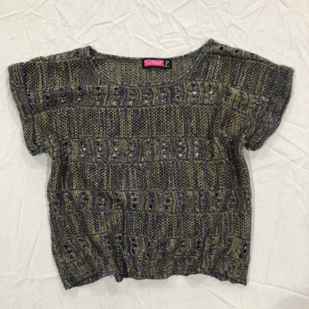 Crochet sweater knit crop top